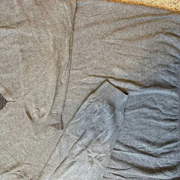 Foxcroft Gray Cotton Cashmere Blend Pullover V-Neck Sweater Mens Sz XXL Soft - Picture 5 of 7